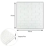 Самоклеючі 3д панелі на стіну клейкі для дому самоклеючі декоративні 3d панелі м'які мийні білі, фото 6