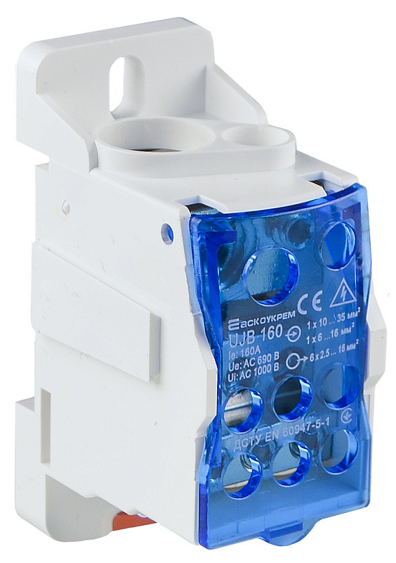 Розподільчий блок UJB-160 для під'єднання провідників, 160А, IP20, АСКО-УКРЕМ