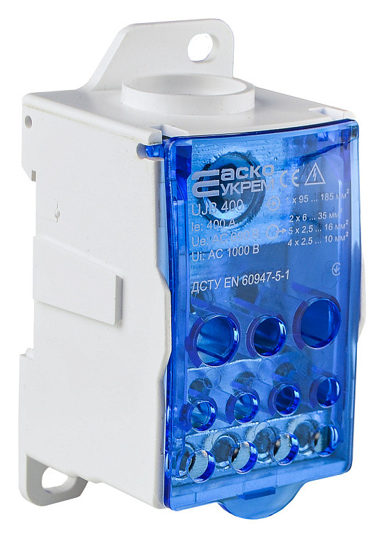 Розподільчий блок UJB-400 для провідників 1х(95...185) мм², з IP20, нейлон, АСКО-УКРЕМ