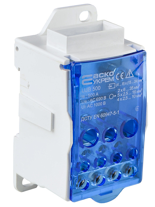 Розподільчий блок UJB-500 для під'єднання провідників з захистом IP20, АСКО-УКРЕМ