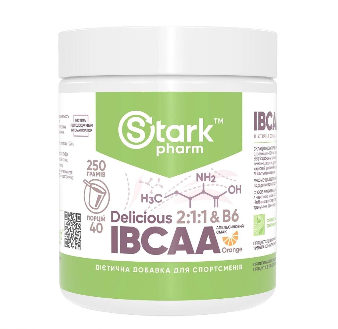 Амінокислоти Stark Pharm Stark IBCAA 2-1-1 & Vit B6 Delicious Orange, 250 г