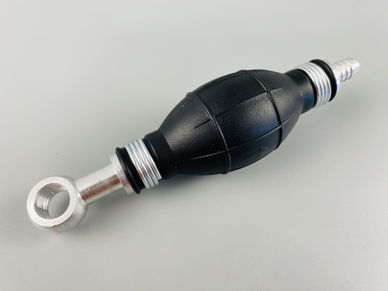 Ручний насос для перекачування рідини з клапаном масло-бензостійка гума алюмінієві наконечники d = 10 мм/d=14 м, фото 1