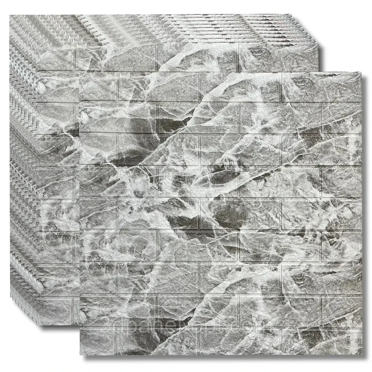 Самоклеючі панелі під сірий мармур 700*770*4мм, фото 1