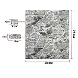 Самоклеюча 3д панель цегла Чорний мармур 700*770*4мм, 3D панелі самоклеючі, декор для дому!, фото 4