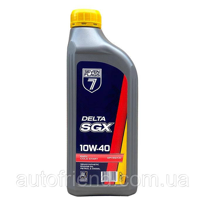 Олива моторна 7FLAGS Delta SGX 10W-40 API SG/CD (0,75кг/каністра 1л ПЕ) (12шт уп), фото 1