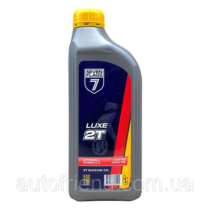 Олива моторна 7FLAGS 2Т Luxe API TC (0,74кг/каністра 1л ПЕ) (12шт уп), фото 1