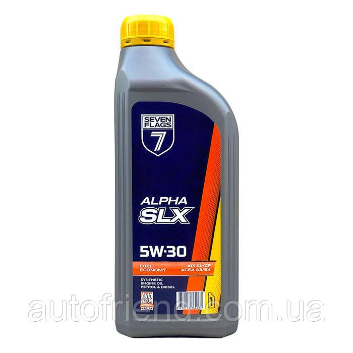 Олива моторна 7FLAGS Alpha SLX 5W-30 API SL/CF (0,725кг/каністра 1л ПЕ) (12шт уп), фото 1