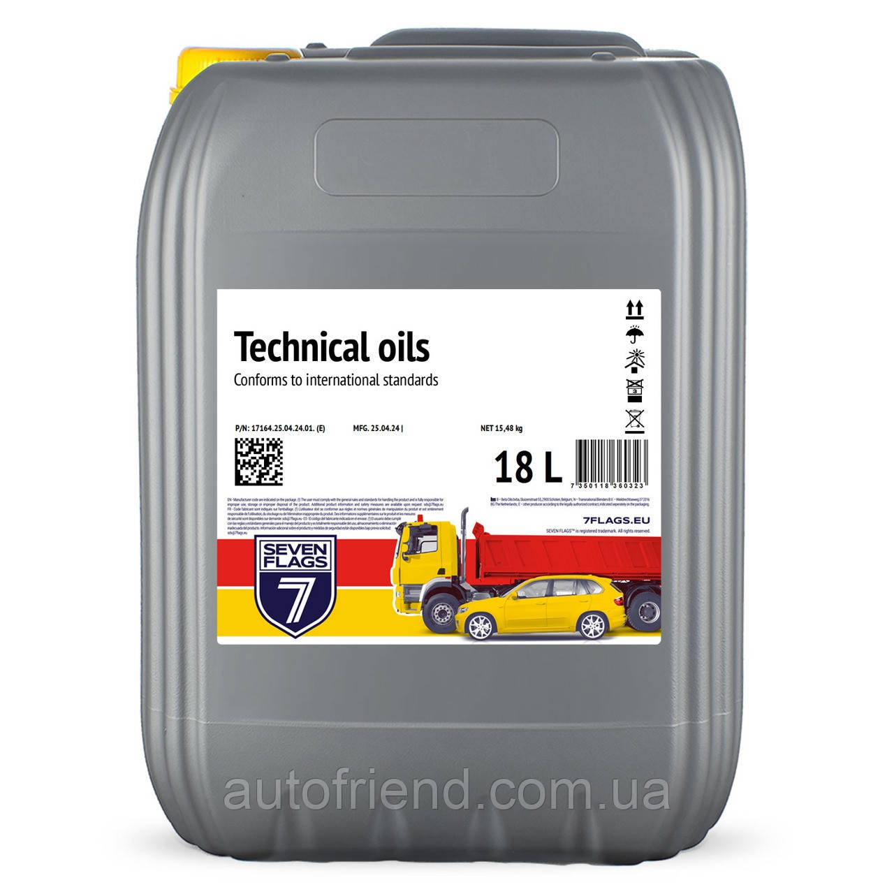 Олива гідравлічна 7FLAGS І-40 /Hydroil HL 68 (15,75кг/каністра 18л ПЕ), фото 1