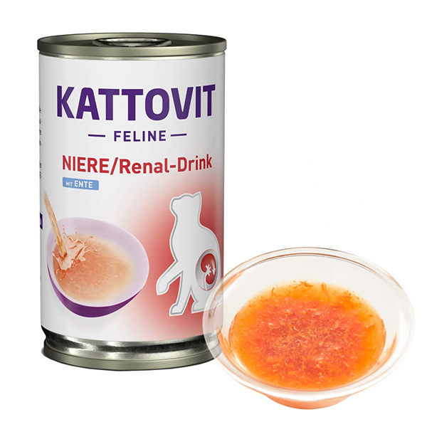 Kattovit Veterinary Niere Renal Drink лікувальний напій для котів із захворюваннями нирок, банка 135 мл