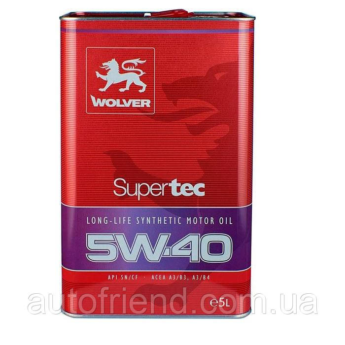 Олива моторна WOLVER SUPERTEC SAE 5W-40 каністра 5л жерсть, фото 1