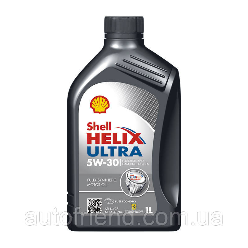 Олива моторна SHELL Ultra SAE 5W-30 API SL/CF ACEA A3/B4 VW 502.00/505.00 BMW LL-01 MB 229.5/226.5 1л (12шт, фото 1