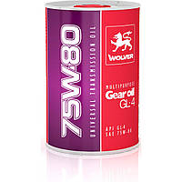 Олива WOLVER MULTIPURPOSE GEAR OIL 75W80 GL-4 каністра 1л (12шт уп)