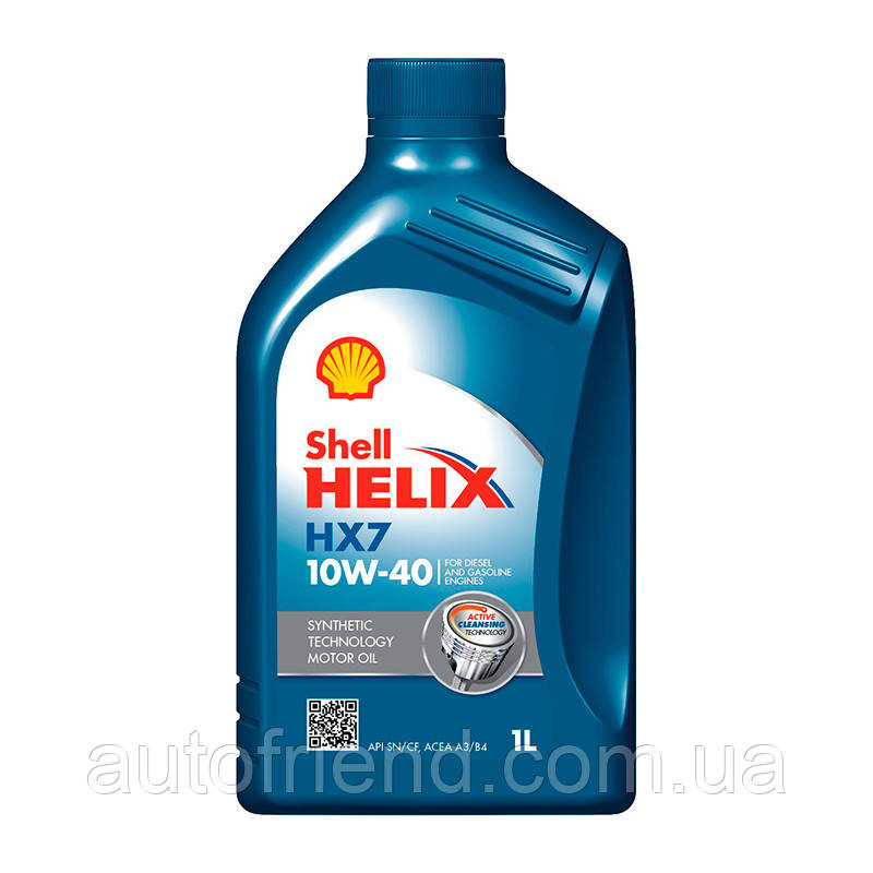 Олива моторна SHELL Helix HX7 SAE 10W-40 API SP ACEA A3/B4 MB 229.3 VW 501.01/505.00 RN 0700/0710 1л (12шт уп), фото 1