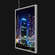 Світлова панель А4 з рамками та клік-системою, Фреймлайт підвісний на тросах для постера А4 210х297 мм, ACRY