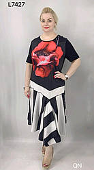 Жіноче молодіжне плаття з короткими рукавами (з 50 по 58 р)