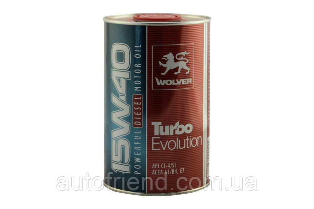 Олива WOLVER Turbo Evolution 15W-40, API CI-4/SL  каністра  1л (12шт уп), фото 1