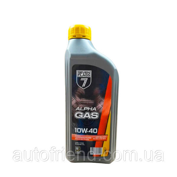 Олива моторна 7FLAGS 10W-40 GAS API SL/CF (0,875кг/каністра 1л ПЕ) (12шт уп), фото 1
