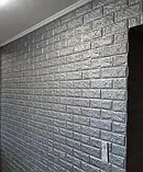 Самоклеючі 3Д панелі, під цеглу сірого кольору. 77х70см.х4мм. 3Д шпалери під цеглу, фото 6