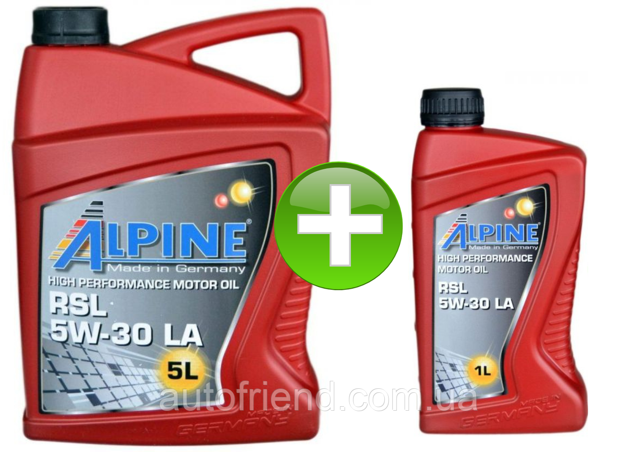 !!! Акція Олива моторна синт. ALPINE 5W-30 RSL LA API SN/CF (C3) MB-229.31/229.51/229.52 BMW LL-04 (5л) (5л, фото 1