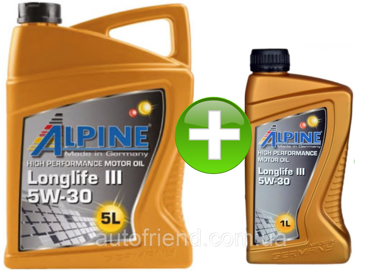 !!! Акція Олива моторна повн. синт. ALPINE 5W-30 Longlife III C3 MB-229.51 VW-504.00/507.00 BMW LL-04 (5л) (5л, фото 1