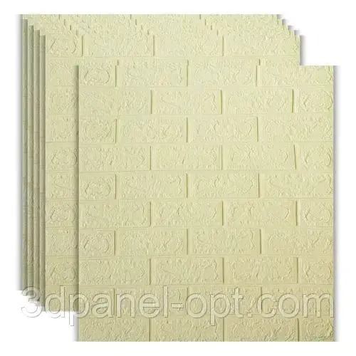 Самоклеюча 3д панель цегла Світло-бежева 700*770*4мм, 3D панелі самоклеючі, декор для дому!, фото 1