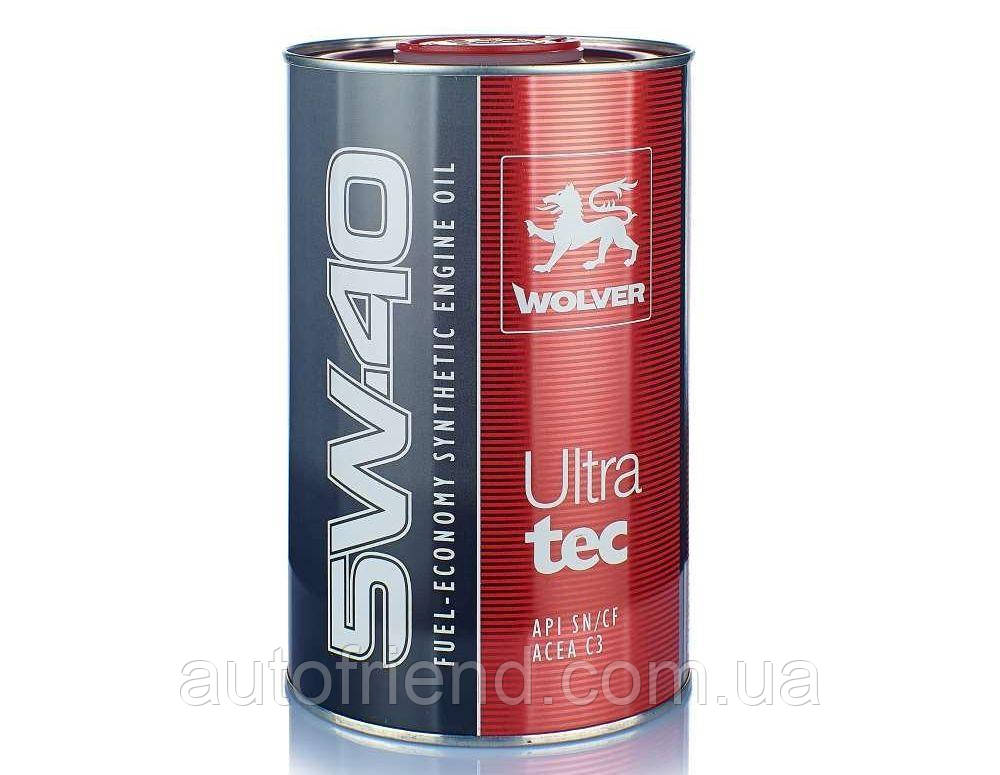 Олива WOLVER Ultratec 5W-40, 505.01/502/505.API SN/CF каністра 1л (12шт уп), фото 1