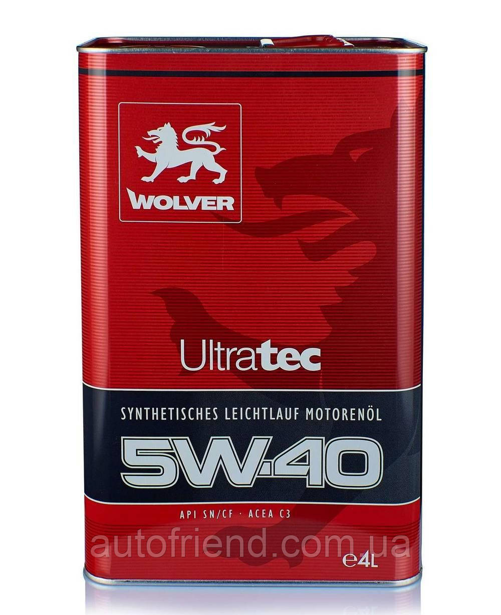 Олива WOLVER Ultratec 5W-40, 505.01/502/505.API SN/CF каністра 4л (4шт уп), фото 1