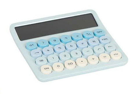 Калькулятор 14,3×12,4×2,8 см, блакитний