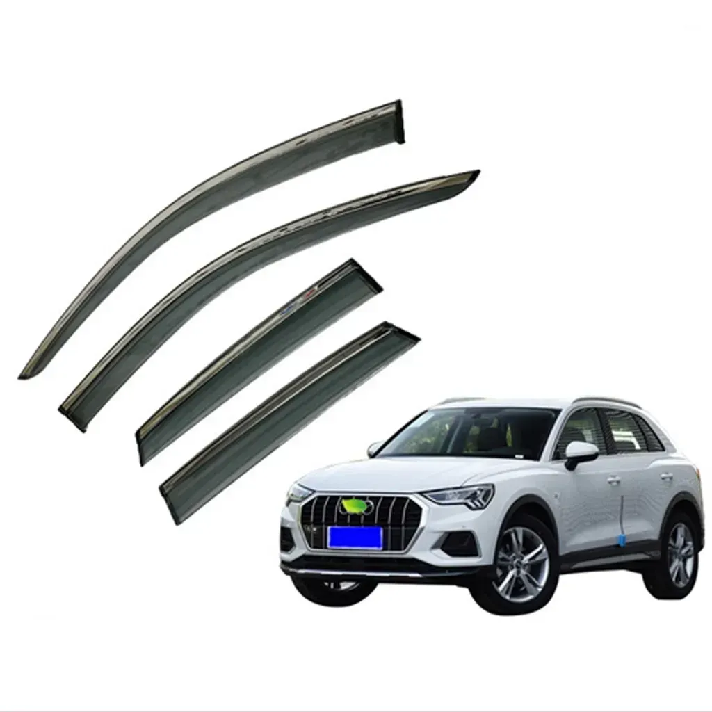 Дефлекторы окон HAWK на Audi Q3 2019+ Ветровики с хром полоскою Хавк на Ауди КьюКу3, фото 1