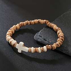 Чоловічий браслет із дерева на гумці, розмір універсальний ЧК-019
