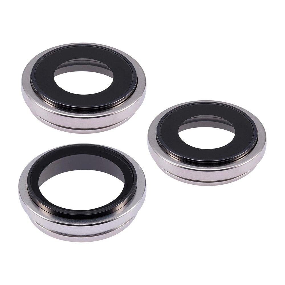 Скло камери для Apple iPhone 15 Pro Max в рамці (White titanium) (Original)