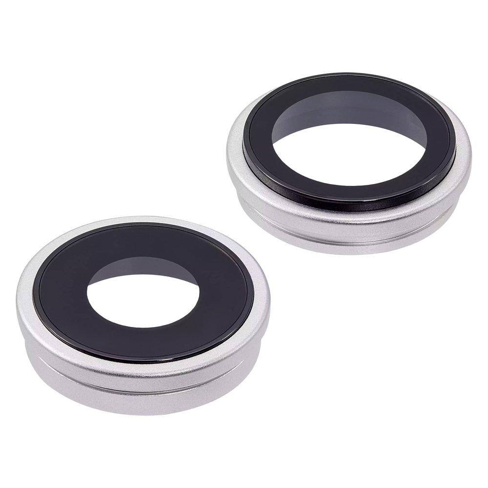 Скло камери для Apple iPhone 16 Plus в рамці (White) (Original)