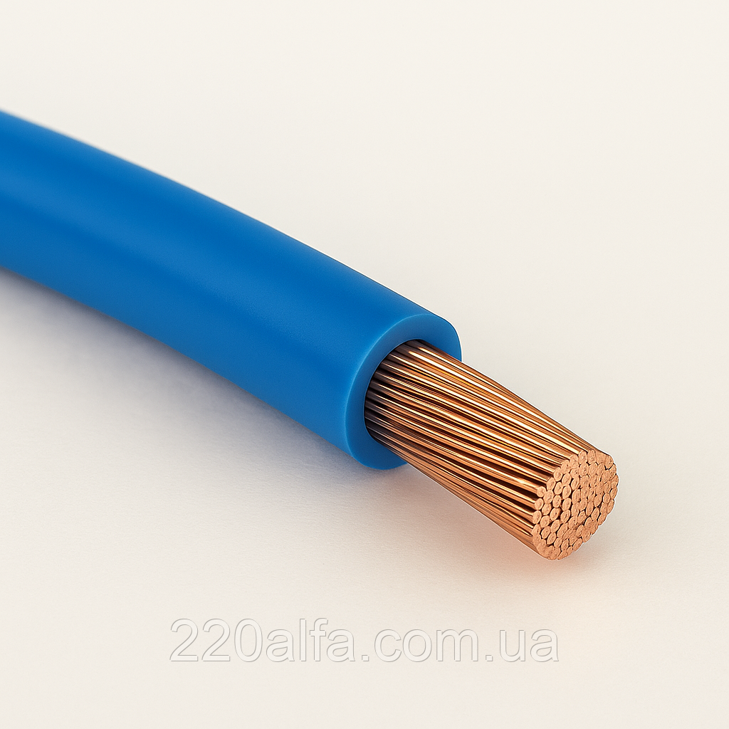 Мідний дріт ПВ-3 1х0.75 підвищеної гнучкості Одескабель (синій), фото 1