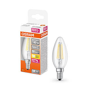 LED лампа CL B40 DIM 4,8W/827 230V FIL E14 6X1 OSRAM 4058075437043