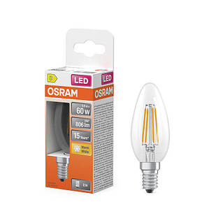 LED лампа CL B60 5,5W/827 230V FIL E14 6X1 OSRAM 4058075434981