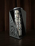 Лампадка сонячна батарея на підставці (Срібна) 24см, фото 6