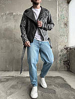 Шкіряна куртка (косуха) - чорний колір - 51-028