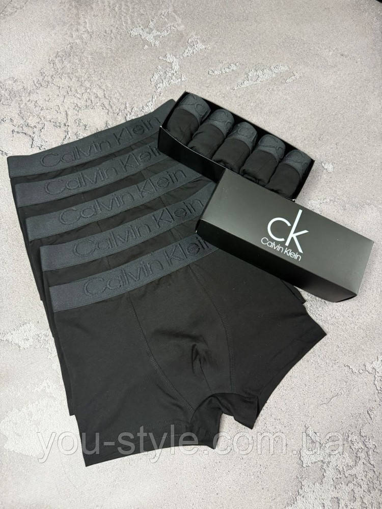 Чоловічий набір трусів 5 шт Calvin Klein колір чорний