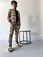 Дитячій спортивний костюм - комбінований - 29-032