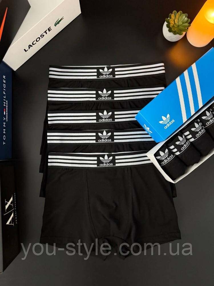 Чоловічий набір трусів 5 шт Adidas колір чорний