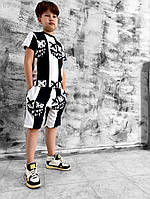 Дитячій принтований комплект - Чорний - 69-001