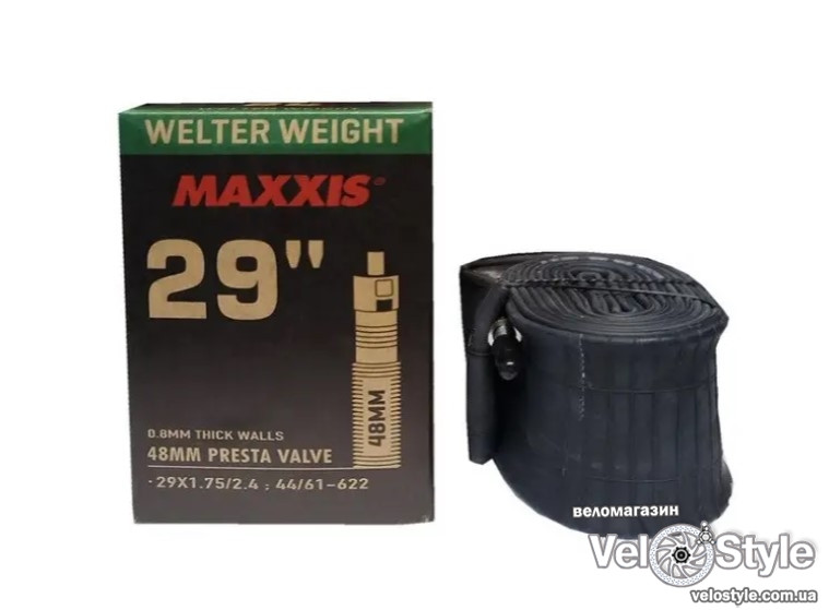 Камера MAXXIS Welter Weight 29x1.75/2.4 FV 48 mm, (0.9мм) під Presta (FV), фото 1