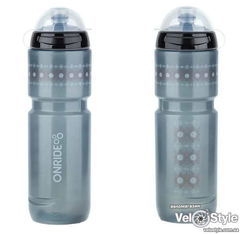 Фляга ONRIDE Own 800 мл, з ковпачком, прозора чорна, фото 1