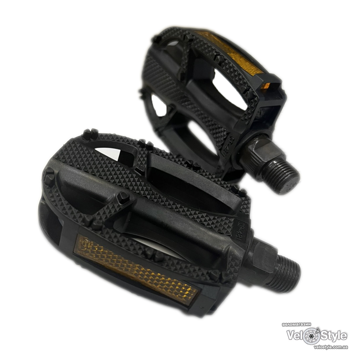 Педалі Longus  MTB пластик, чорний, світловідбивачи 400481, фото 1