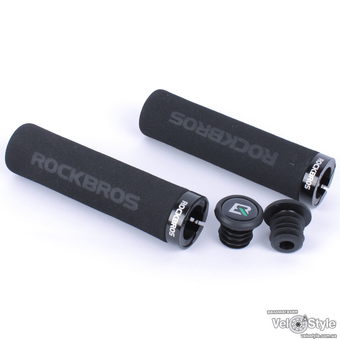 Ручки керма Rockbros губка, чорні з замком, фото 1