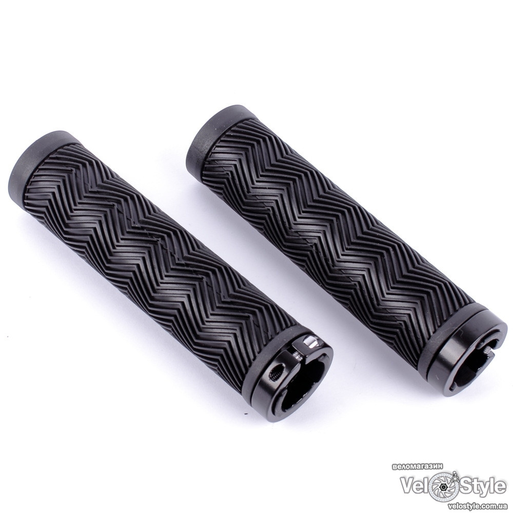 Ручки руля VS FD-156 (130mm) чорні з замком, фото 1