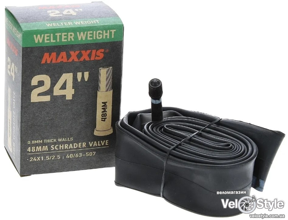 Камера MAXXIS Welter Weight 24x1.5/2.5 AV L:48mm под автомобільний насос, фото 1