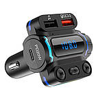 Автомобільний FM модулятор з дисплеєм, Bluetooth, Aerbes AB-CZ04 / FM-трансмітер в машину / ФМ модулятор в авто, фото 4