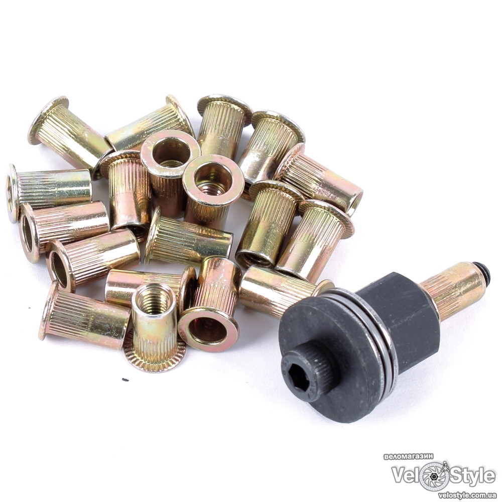 Инструмент Taiwan для встановлення бонок в раму, з бонками 20 шт. під M5, фото 1