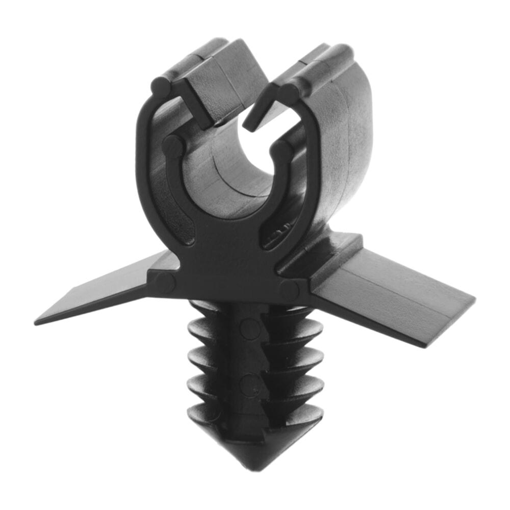 Кріплення опори капота, шлангів, дротів, Тримач трубок/проводів Чорний, Пластик, Розміри (мм): T-10.7x11.9, фото 1